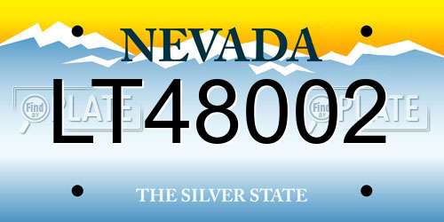 LT48002 Nevada License Plate