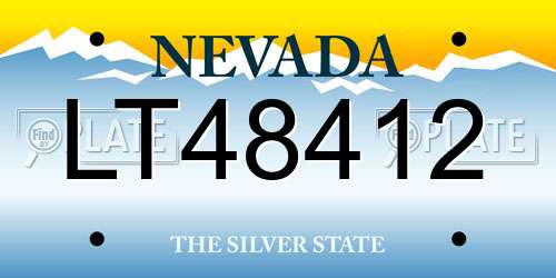 LT48412 Nevada License Plate