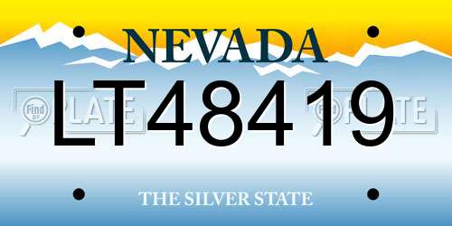 LT48419 Nevada License Plate