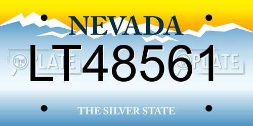 LT48561 Nevada License Plate
