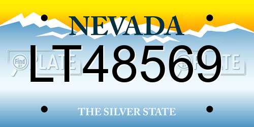 LT48569 Nevada License Plate