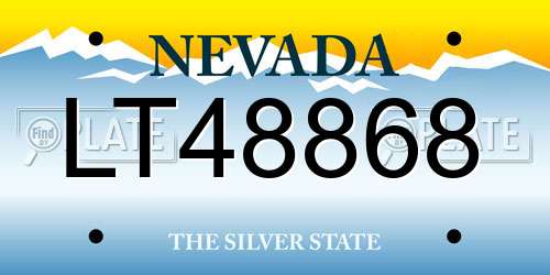 LT48868 Nevada License Plate