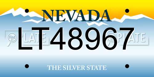 LT48967 Nevada License Plate