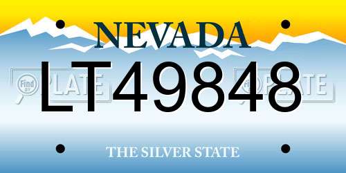 LT49848 Nevada License Plate