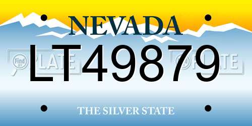 LT49879 Nevada License Plate