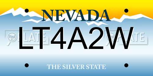 LT4A2W Nevada License Plate