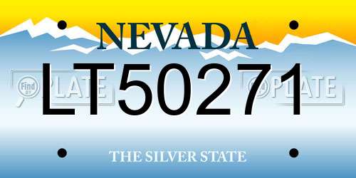 LT50271 Nevada License Plate