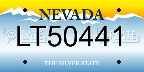 LT50441 Nevada License Plate