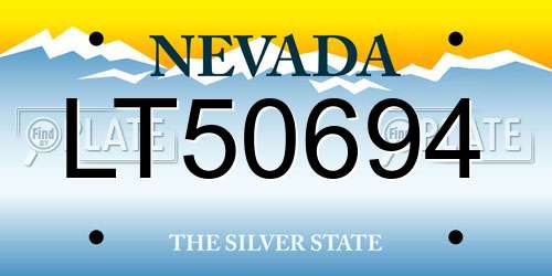LT50694 Nevada License Plate