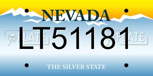 LT51181 Nevada License Plate