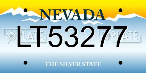 LT53277 Nevada License Plate