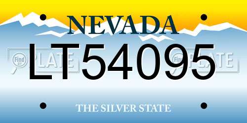 LT54095 Nevada License Plate