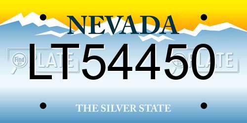LT54450 Nevada License Plate