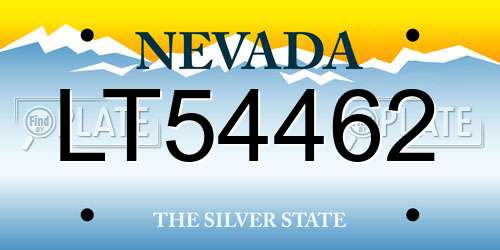 LT54462 Nevada License Plate