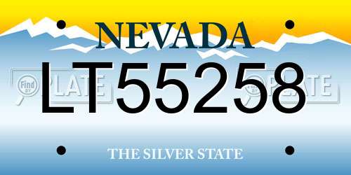 LT55258 Nevada License Plate