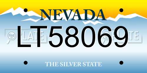 LT58069 Nevada License Plate