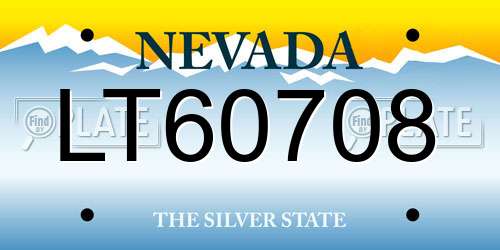 LT60708 Nevada License Plate