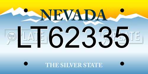 LT62335 Nevada License Plate