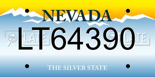 LT64390 Nevada License Plate
