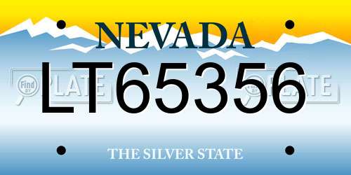 LT65356 Nevada License Plate