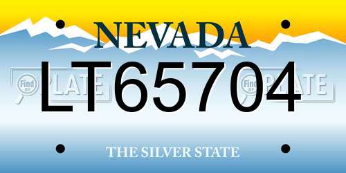 LT65704 Nevada License Plate