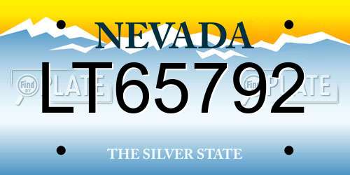 LT65792 Nevada License Plate