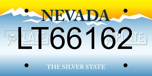 LT66162 Nevada License Plate