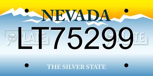 LT75299 Nevada License Plate