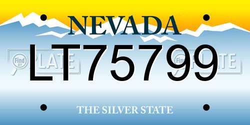 LT75799 Nevada License Plate