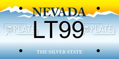 LT99 Nevada License Plate