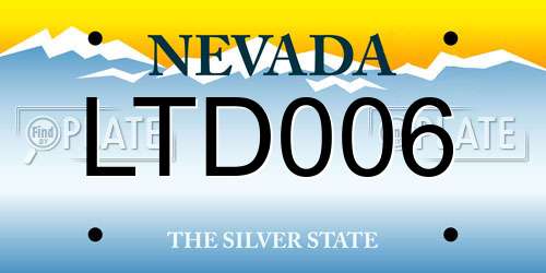 LTD006 Nevada License Plate