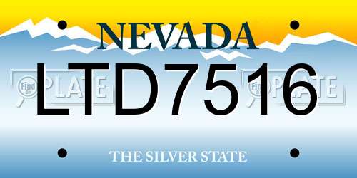 LTD7516 Nevada License Plate