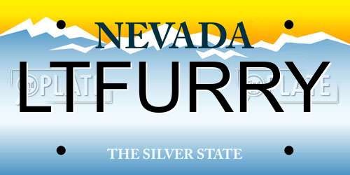 LTFURRY Nevada License Plate