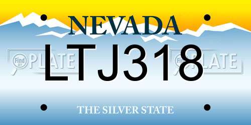 LTJ318 Nevada License Plate