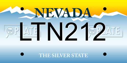 LTN212 Nevada License Plate