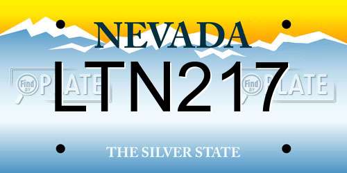 LTN217 Nevada License Plate