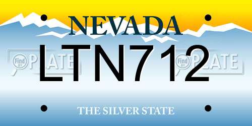 LTN712 Nevada License Plate