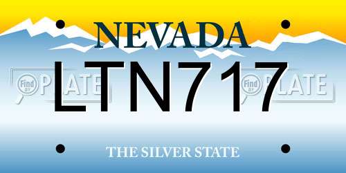 LTN717 Nevada License Plate