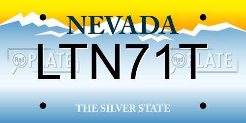 LTN71T Nevada License Plate