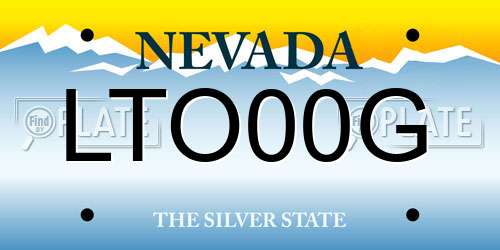 LTO00G Nevada License Plate