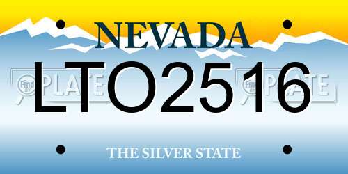 LTO2516 Nevada License Plate