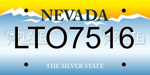 LTO7516 Nevada License Plate