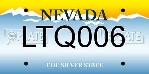 LTQ006 Nevada License Plate