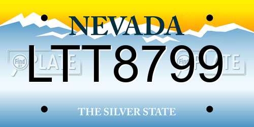 LTT8799 Nevada License Plate