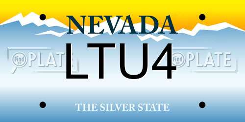LTU4 Nevada License Plate