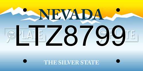 LTZ8799 Nevada License Plate