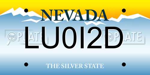 LU0I2D Nevada License Plate