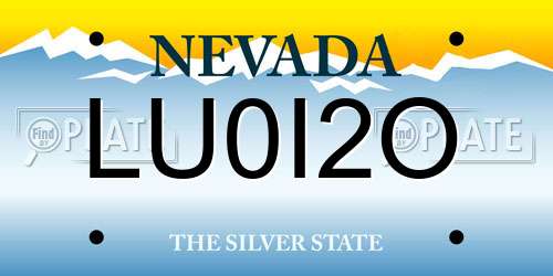 LU0I2O Nevada License Plate