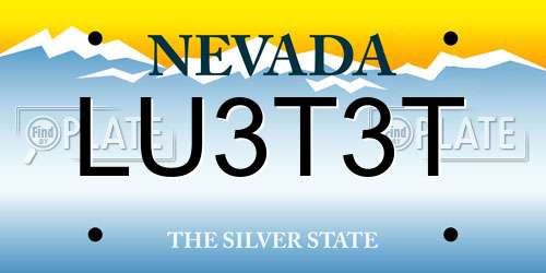 LU3T3T Nevada License Plate