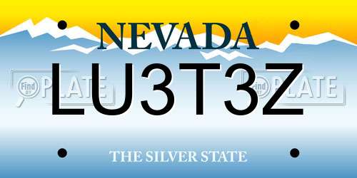LU3T3Z Nevada License Plate